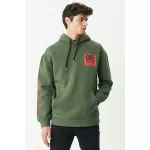 Erkek Loose Fit Rahat Kesim Kapüşonlu Şardonlu Haki Sweatshirt from  at M4D # 6576BD05DED38