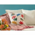 Tulipe Punch Nakışlı Kırlent Kılıfı 45x45 Cm Naturel from  at M4D # 67533ww98