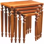 4 LÜ AHŞAP TORNA AYAKLI ZİGON SEHPA from  at KADİR MOBİLYA # KADİR3305