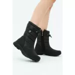 Lange Damen-Schneestiefel mit Reißverschluss von Pierre Cardin aus schwarzem Fell from  at M4D # 652BF80966D20