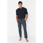 Bas de Pyjama Coupe Regular à Carreaux  Bleu Marine pour Homme from  at M4D # 6576CF985D58D