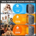 Spardar Fanlı ısıtıcı, 2000 W, enerji tasarruflu, küçük ısıtıcı, termostatlı, aşırı ısınma koruması, 3 modlu from  at M4D # 