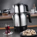 Korkmaz Demkolik Inox/Siyah Elektrikli Çaydanlık from  at M4D # 