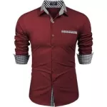 Erkek Uzun Kollu Gömlek Ekose Yaka Rahat Düğme Aşağı Gömlek Slim Fit İş Sonbahar ve Kış Rahat Nefes Alan Gömlek from  at M4D # 652B05AFEF905