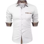 Erkek Uzun Kollu Gömlek Ekose Yaka Rahat Düğme Aşağı Gömlek Slim Fit İş Sonbahar ve Kış Rahat Nefes Alan Gömlek from  at M4D # 652B05AFEF905