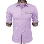 Erkek Uzun Kollu Gömlek Ekose Yaka Rahat Düğme Aşağı Gömlek Slim Fit İş Sonbahar ve Kış Rahat Nefes Alan Gömlek from  at M4D # 652B05AFEF905