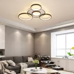 Uzaktan Kumandalı Kısılabilir LED Tavan Işığı 106W Alüminyum Gölgeli Modern Akrilik Tavan Işığı Kahverengi from  at ESAR # 