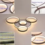 Uzaktan Kumandalı Kısılabilir LED Tavan Işığı 106W Alüminyum Gölgeli Modern Akrilik Tavan Işığı Kahverengi from  at ESAR # 