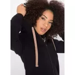 İki yönlü fermuarlı ve yan cepli, ekstra uzun jarse kapüşonlu fermuarlı Sweatshirt from  at ESAR # 641B24414B13F