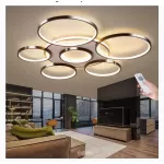 Uzaktan Kumandalı Kısılabilir LED Tavan Işığı 106W Alüminyum Gölgeli Modern Akrilik Tavan Işığı Kahverengi from  at ESAR # 