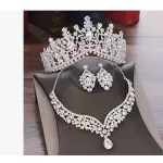 Taç Kolye Küpe Başlık, Gelin Düğün Takı Seti from  at ESAR # 
