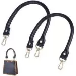 2 Parça Deri Omuz Askısı Gümüş Metal Döner Kanca ile Omuz Çantası Aksesuarları Deri Omuz Çantası DIY için Sapanlar, Siyah from  at ESAR # 