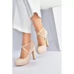 Fox Shoes Sedef Platform Topuklu Kadın Abiye Ayakkabı from  at ESAR # 