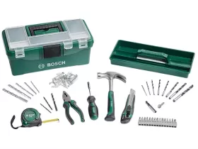 Bosch Takım Çantası 73 Parça Pense Çekiç Tornavida Matkap Ucu Şerit Metre ve Aksesuarları from  at M4D # 