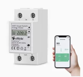 Tek Fazlı Dijital Enerji Ölçer 60A 90-250V AC 50Hz WiFi Tek Fazlı Elektrik Sayacı DIN Ray Wattmetre Tüketimi Elektronik Enerji Ölçer Watt KWh Tek Fazlı Ölçer from  at ESAR # 