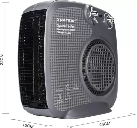 Spardar Fanlı ısıtıcı, 2000 W, enerji tasarruflu, küçük ısıtıcı, termostatlı, aşırı ısınma koruması, 3 modlu from  at M4D # 