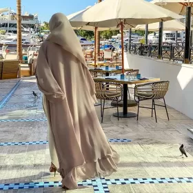 Kadın Tesettür Elbisesi Açık Abaya Dubai Türkiye Kaftan from  at M4D # 