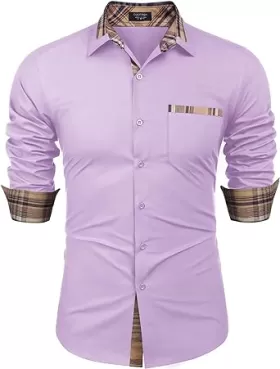 Erkek Uzun Kollu Gömlek Ekose Yaka Rahat Düğme Aşağı Gömlek Slim Fit İş Sonbahar ve Kış Rahat Nefes Alan Gömlek from  at M4D # 652B05AFEF905