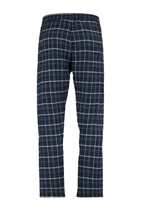 Erkek Lacivert İndigo Ekoseli Regular Fit Dokuma Pijama Altı from  at M4D # 6576CF985D58D