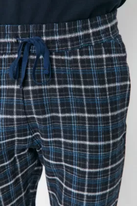 Erkek Lacivert İndigo Ekoseli Regular Fit Dokuma Pijama Altı from  at M4D # 6576CF985D58D