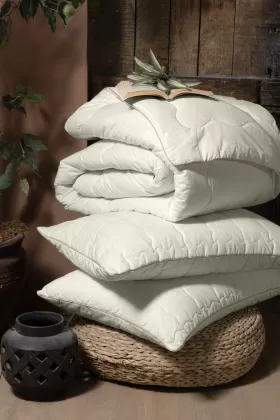 Pamuk Tek Kişilik Yastık-Yorgan Set - %100 Doğal Pamuk Yastık-Yorgan (Desenli) - Özel Çantalı from  at WHİTE LİFE TEKSTİL SAN.TİC.LTD.ŞTİ # WHTW001