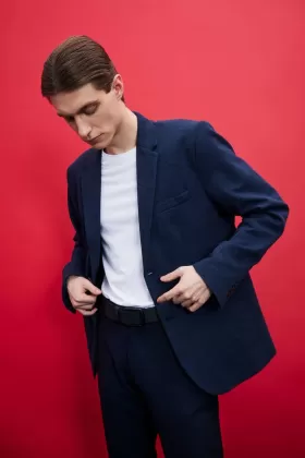 Slim Fit Dokulu Blazer Ceket from  at M4D # 