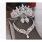Couronne collier boucle d'oreille coiffure, ensemble de bijoux de mariage de mariée from  at ESAR # 